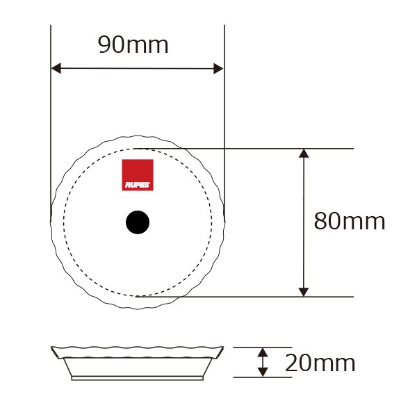 画像3: RUPES D-A MEDIUM Wool Polishing Pad ルペス ミディアム ウールポリッシングパッド　イエロー　黄 9.NW80M φ80mm For LHR75E, HLR75, LTA75, LHR75 (3)