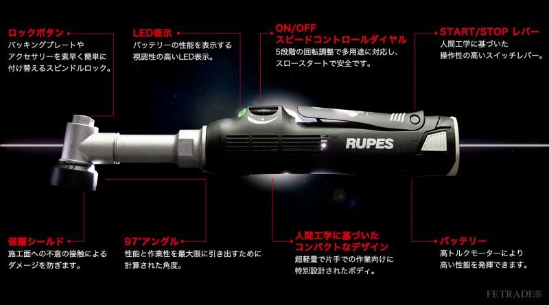 AW独自1年保証付き RUPES BIGFOOT iBrid nano Long Neck Kit HR81ML/DLP 充電式 ルペス ナノ  ロングネックデラックスセット 正規品PSEマーク付き日本仕様 アクアウイング公式 カーケアSTOREダイレクト